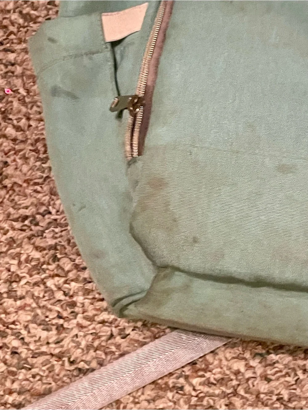 Mint Green Canvas Backpack with Top Handle and Front Pocket